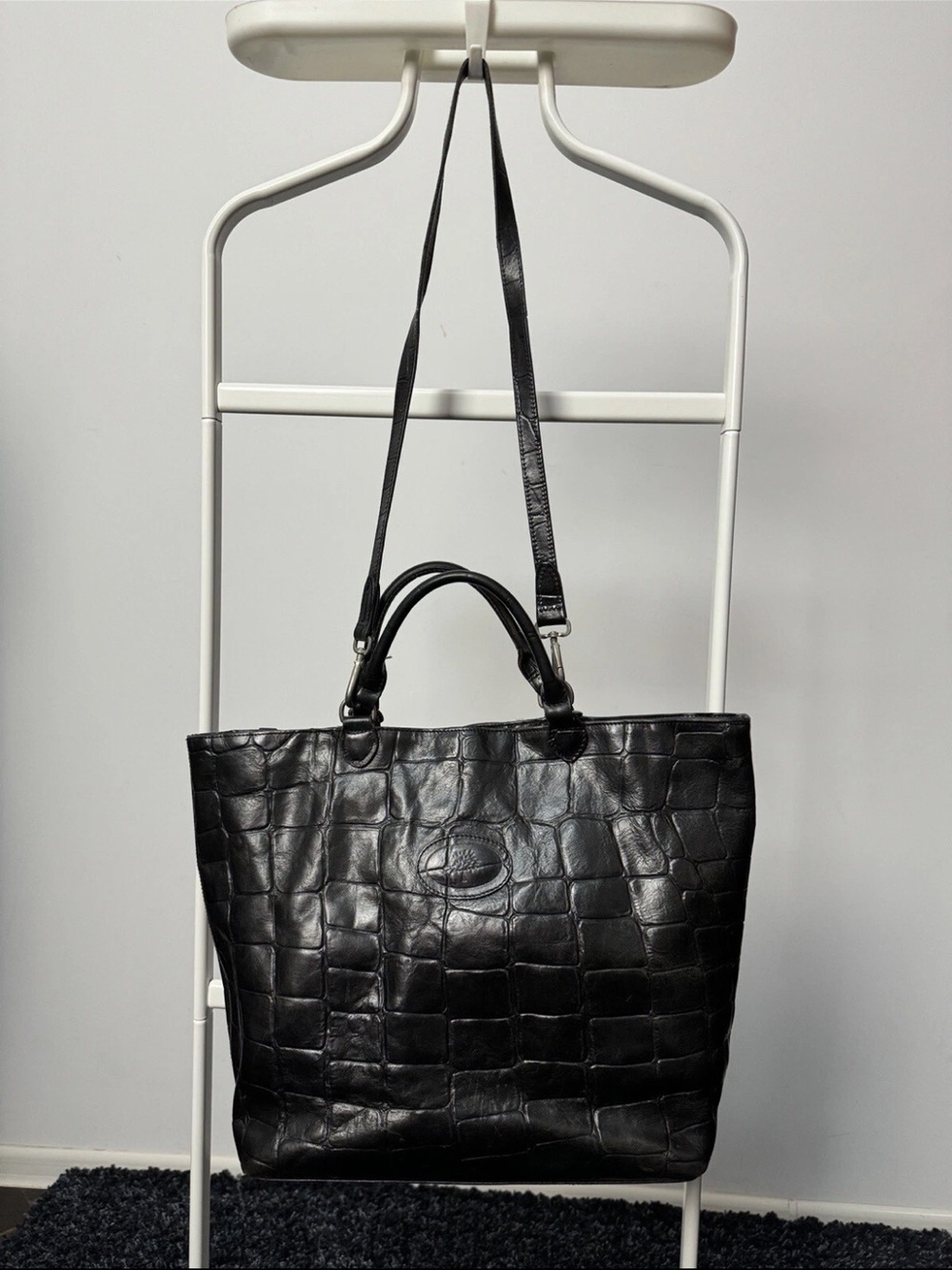 Mulberry Black Croc-Embossed Leather Tote